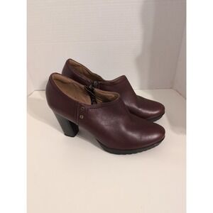 Clarks Lida Palmer Women's Leather Burgundy Heels Size 10M